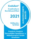 Creditreform Bonitätszertifikat für Darmstädter Möbelspedition Friedrich Friedrich