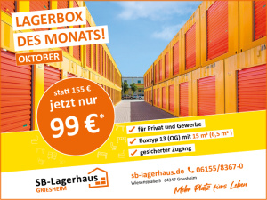 Lagerbox im Angebot: jetzt den günstigen Preis für 1 Jahr sichern