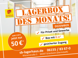 Lagerbox des Monats Dezember für nur 50 Euro. Jetzt reservieren!