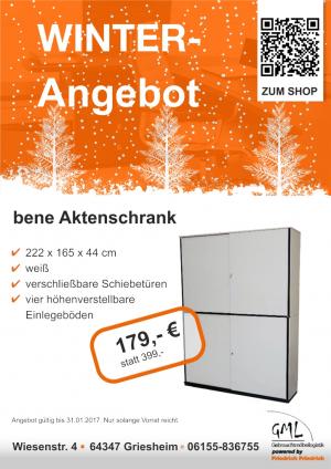 Unser Winterangebot: bene Aktenschrank in weiß