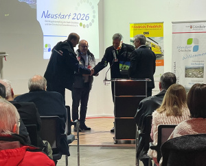 Jährlicher Neujahrsempfang des Gewerbevereins Griesheim, die Redner (v.l.n.r.): Oliver Gerheim, Herbert Pest, Bürgermeister Geza Krebs-Wetzl, Ladislaus Boldizar Jährlicher Neujahrsempfang des Gewerbevereins Griesheim, die Redner (v.l.n.r.): Oliver Gerheim, Herbert Pest, Bürgermeister Geza Krebs-Wetzl, Ladislaus Boldizar