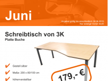 Schreibtisch in Buche - Büromöbelangebot des Monats Juni