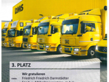Dritter Platz beim alljährlichen Leistungswettbewerb der DMS (Deutsche Möbelspedition) für Friedrich Friedrich Darmstadt