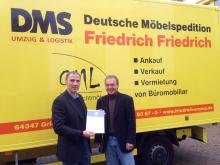 Übergabe des Zertifikats zum Arbeitsschutzmanagementsystem bei Friedrich Friedrich durch die BG Verkehr