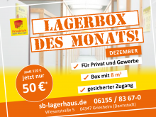 Lagerbox des Monats Dezember für nur 50 Euro. Jetzt reservieren!